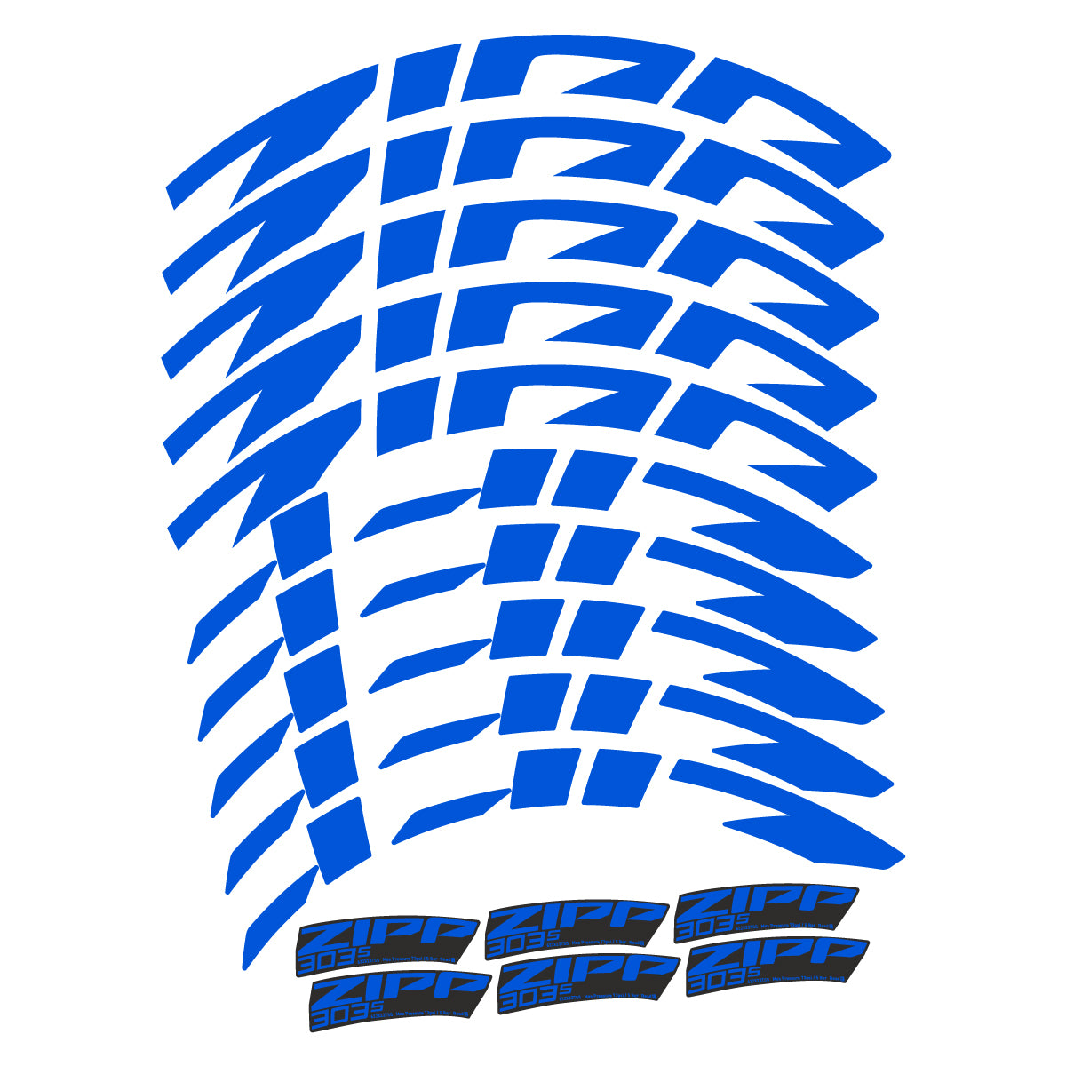 Compatible Stickers for Zipp 303 S 2022-2026, Road Wheel 45mm vinyl decals - Sea Blue