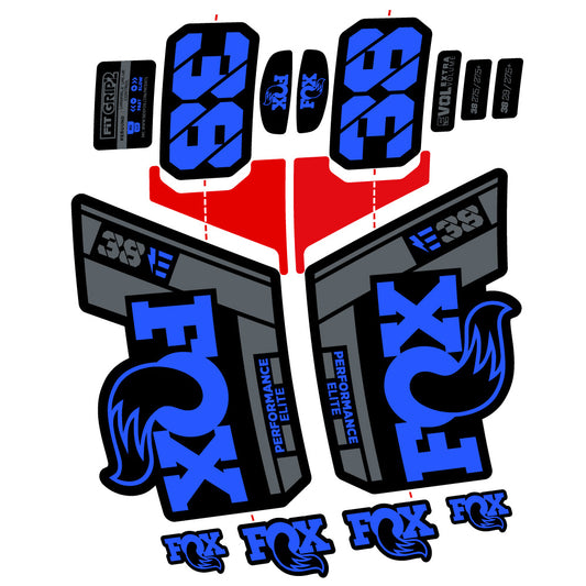 Medium Blue decal for Fox 38 Performance Elite E-Bike 2021–2024 fork 29" – bike sticker vinyl