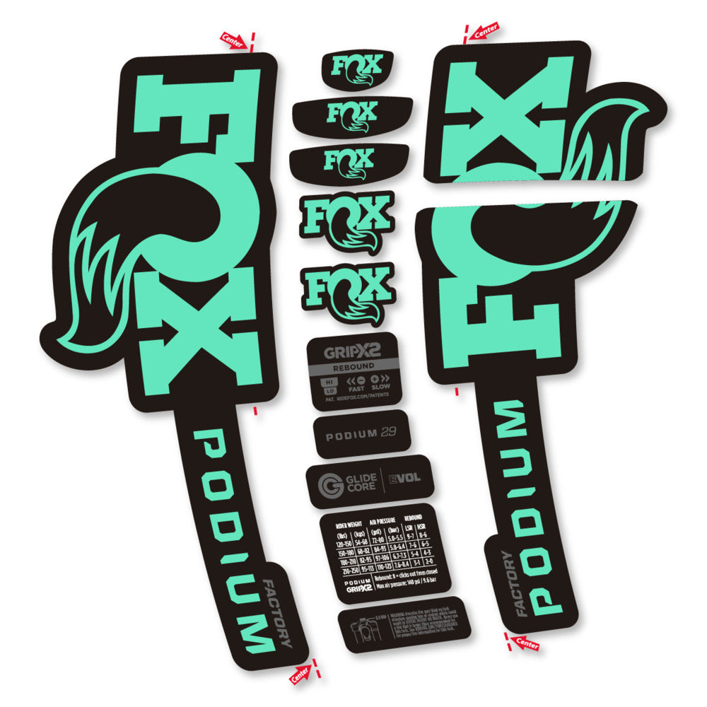 Compatible Decal Fox Podium Factory 2025, Fork, bike sticker vinyl