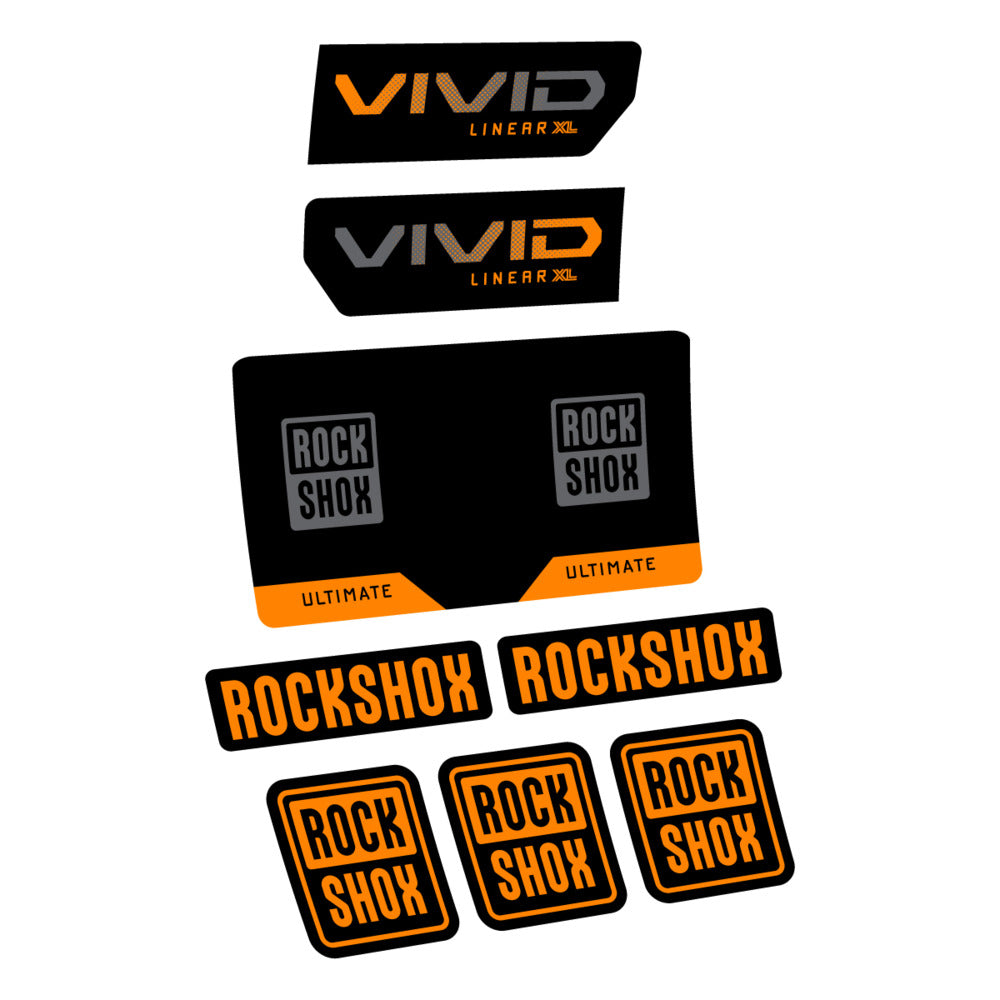 Decal RockShox Vivid Ultimate Flight Attendant 2027, Rear Shox, bike sticker vinyl