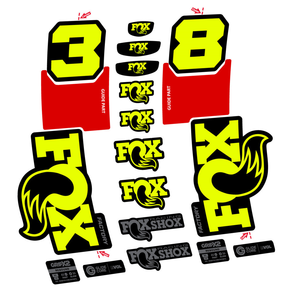 Decal Fox 38 Factory 2027, Fork 29" 38mm, bike sticker vinyl