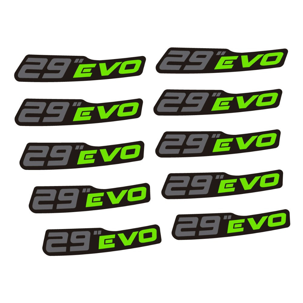 Stickers for Prxgress Evo Aluminium 2020 29, Mountain Wheel vinyl decals (v2) - Apple Green
