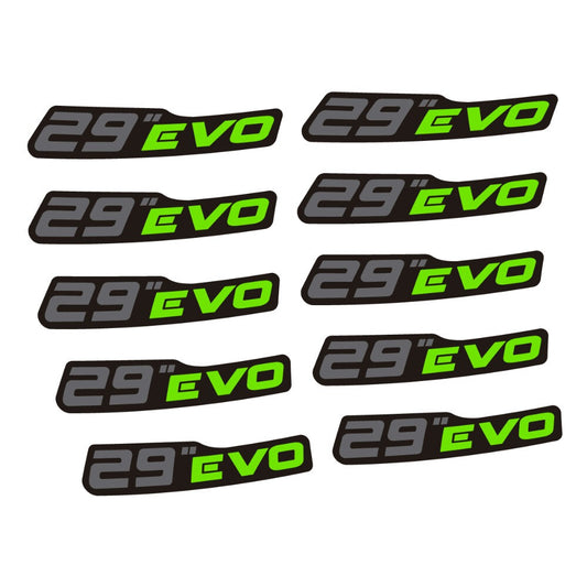 Stickers for Prxgress Evo Aluminium 2020 29, Mountain Wheel vinyl decals (v2) - Apple Green