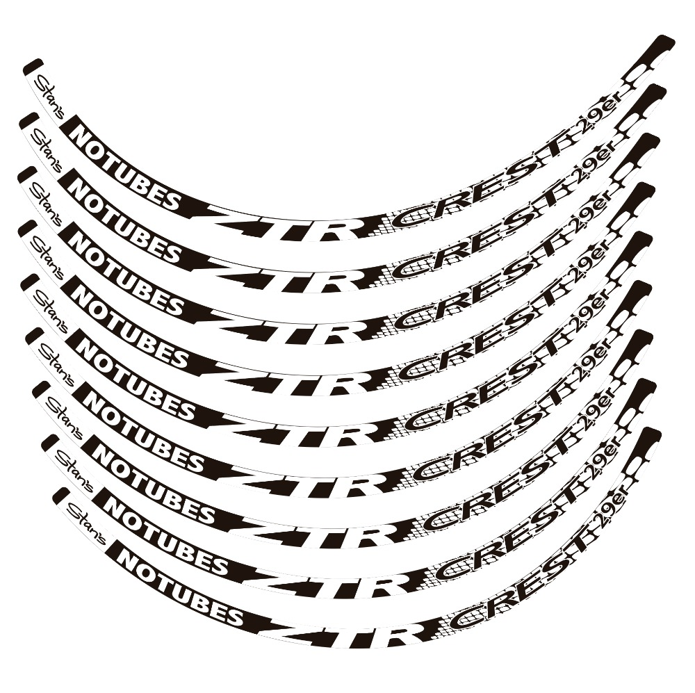 Stickers for Notubes ZTR Crest 29 MTB, Mountain Wheel vinyl decals - White
