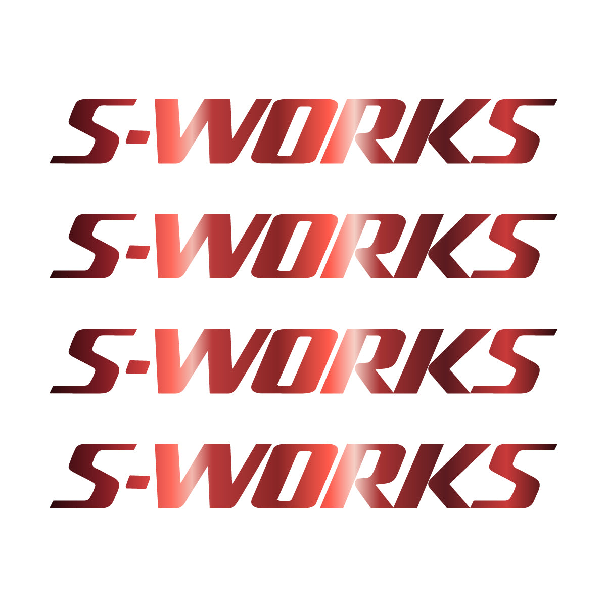 Stickers for Specialized S-Works, 4-Piece Logo Set vinyl decals - Copper