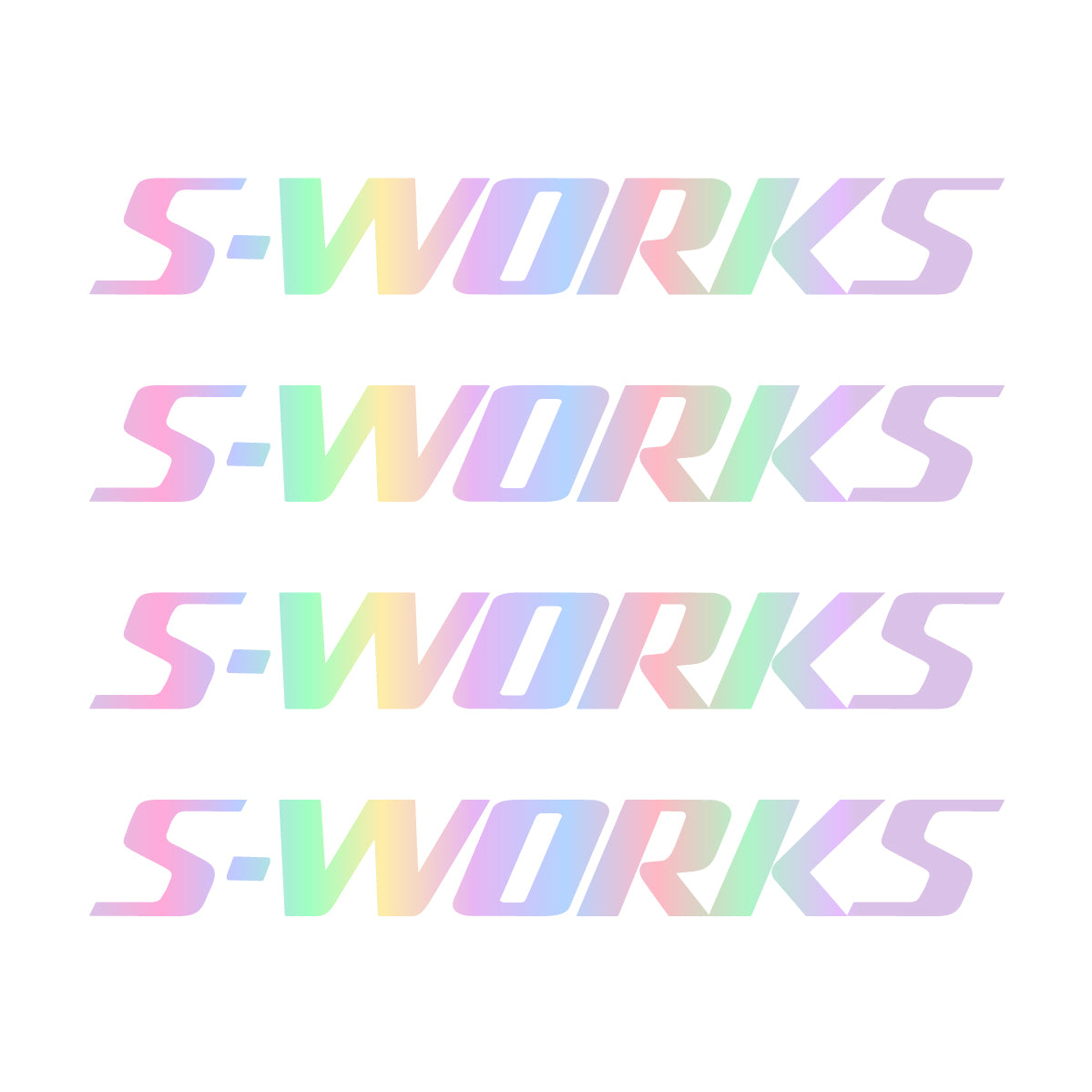 Stickers for Specialized S-Works, 4-Piece Logo Set vinyl decals - Hollographic