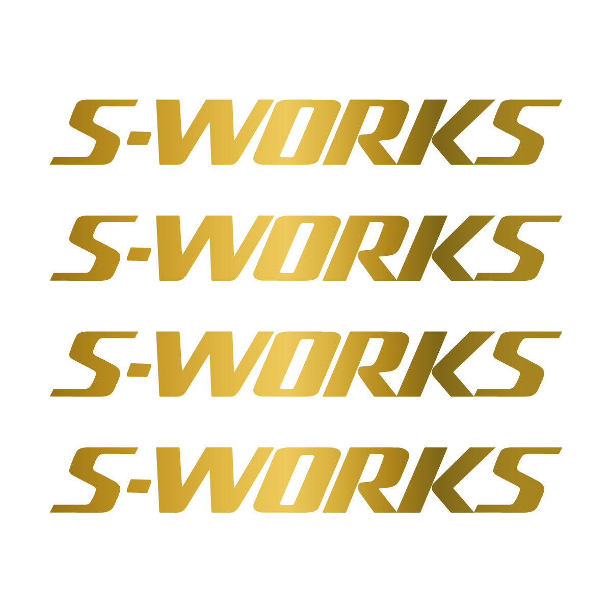 Stickers for Specialized S-Works, 4-Piece Logo Set vinyl decals - Gold