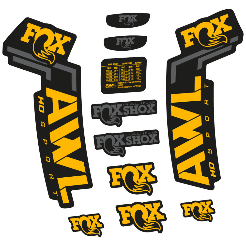 Decal for Fox AWL HD Sport 2025, Fork, bike sticker vinyl