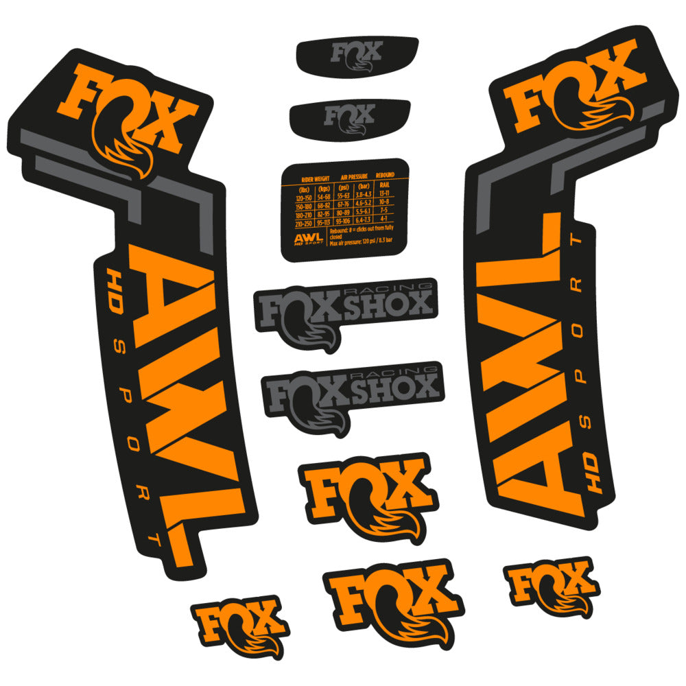 Decal for Fox AWL HD Sport 2025, Fork, bike sticker vinyl