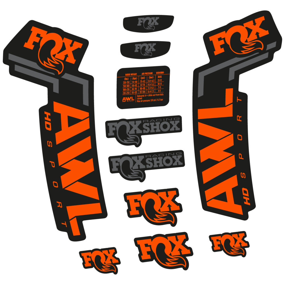 Decal for Fox AWL HD Sport 2025, Fork, bike sticker vinyl