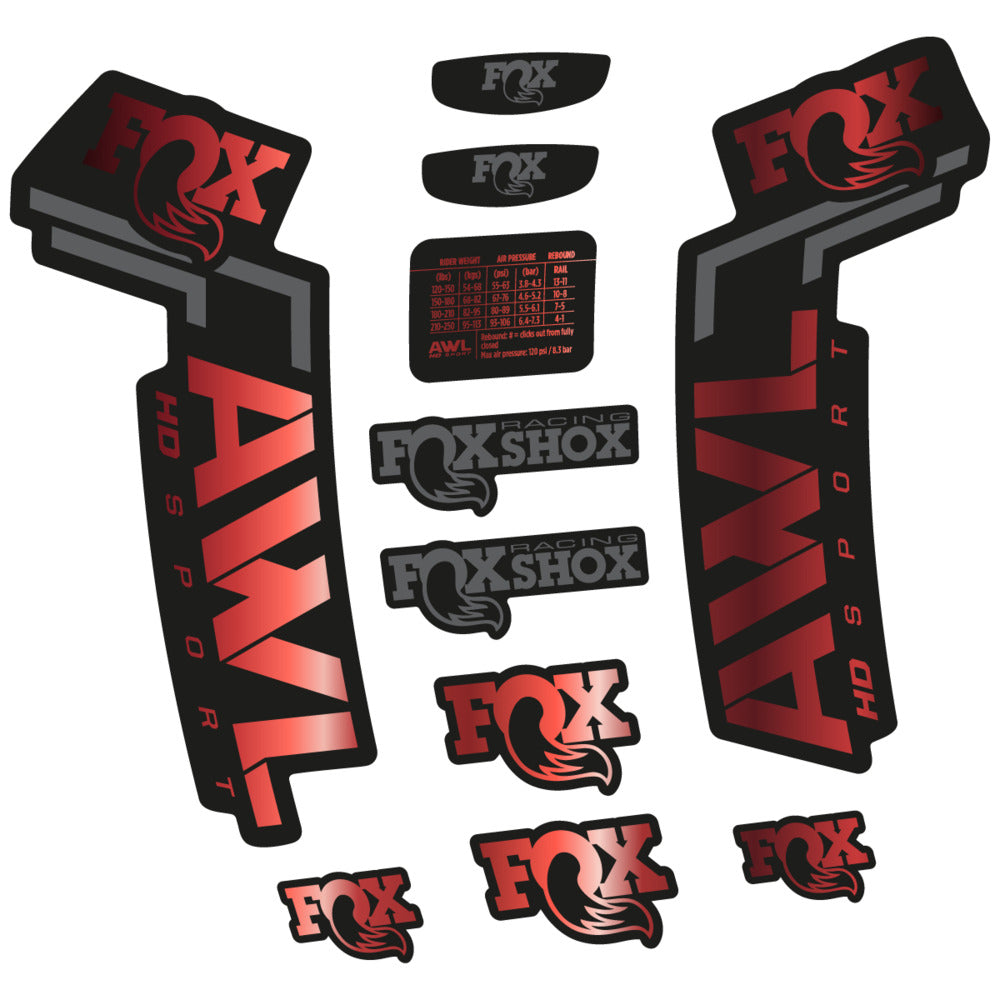Decal for Fox AWL HD Sport 2025, Fork, bike sticker vinyl