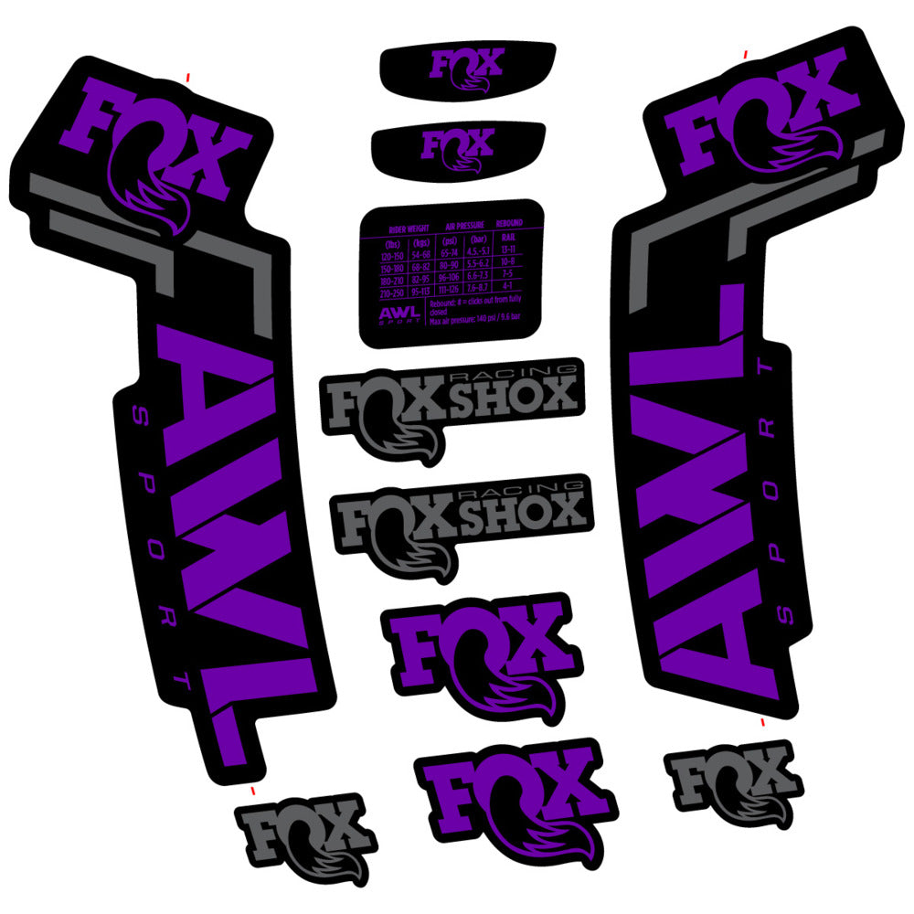 Decal for Fox AWL Sport 2025, Fork, bike sticker vinyl