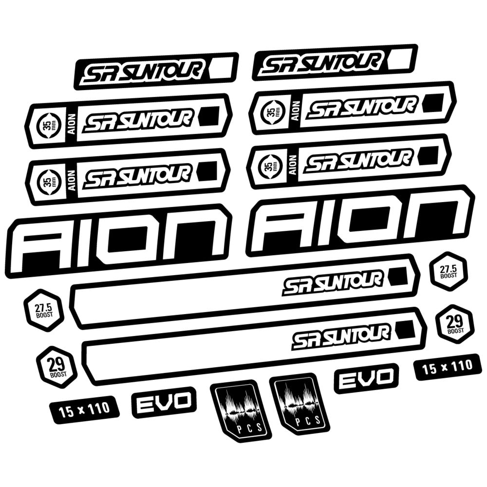Stickers for SR Suntour Aion 35 White 2020-2024, Fork vinyl decals - White