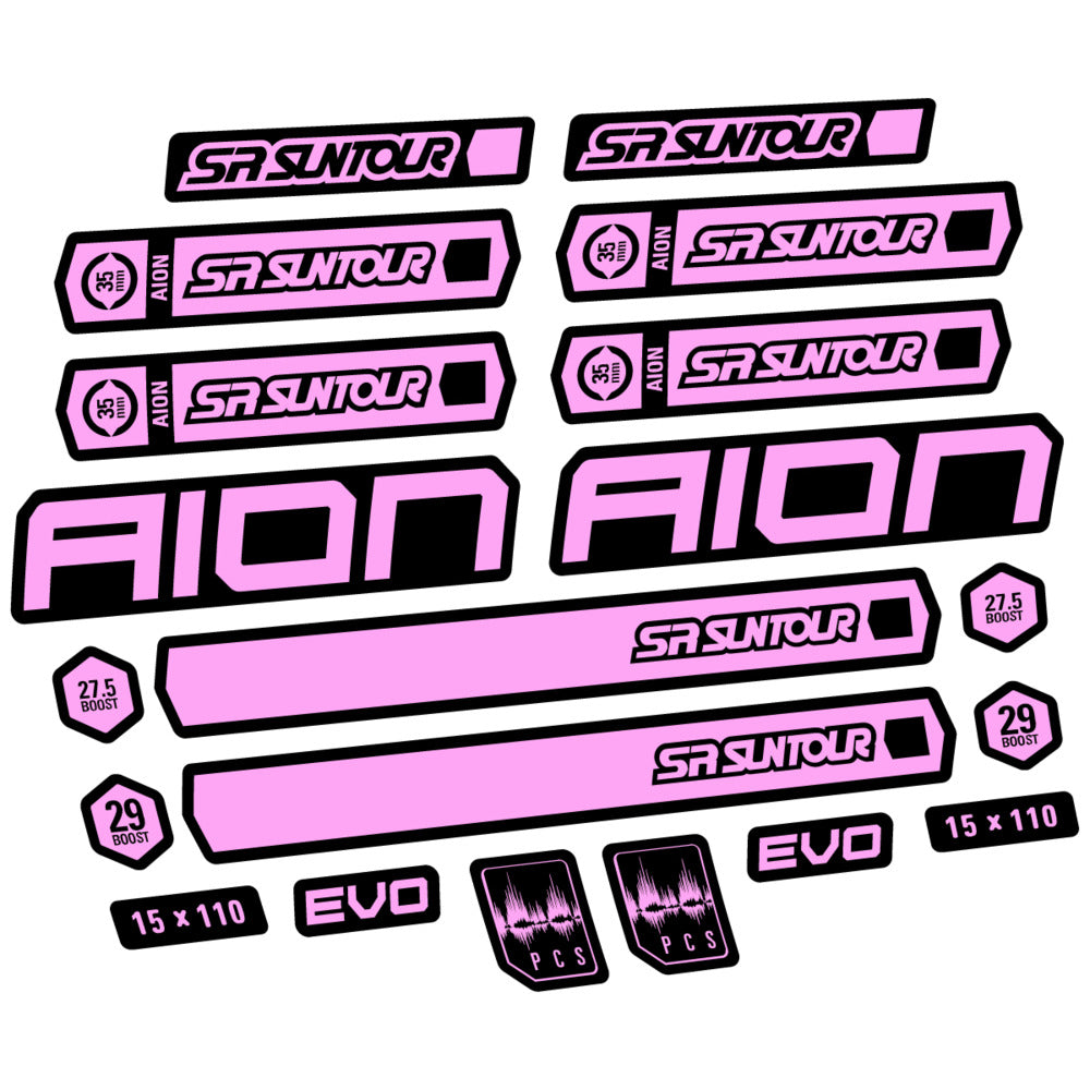 Stickers for SR Suntour Aion 35 White 2020-2024, Fork vinyl decals - Light Lilac
