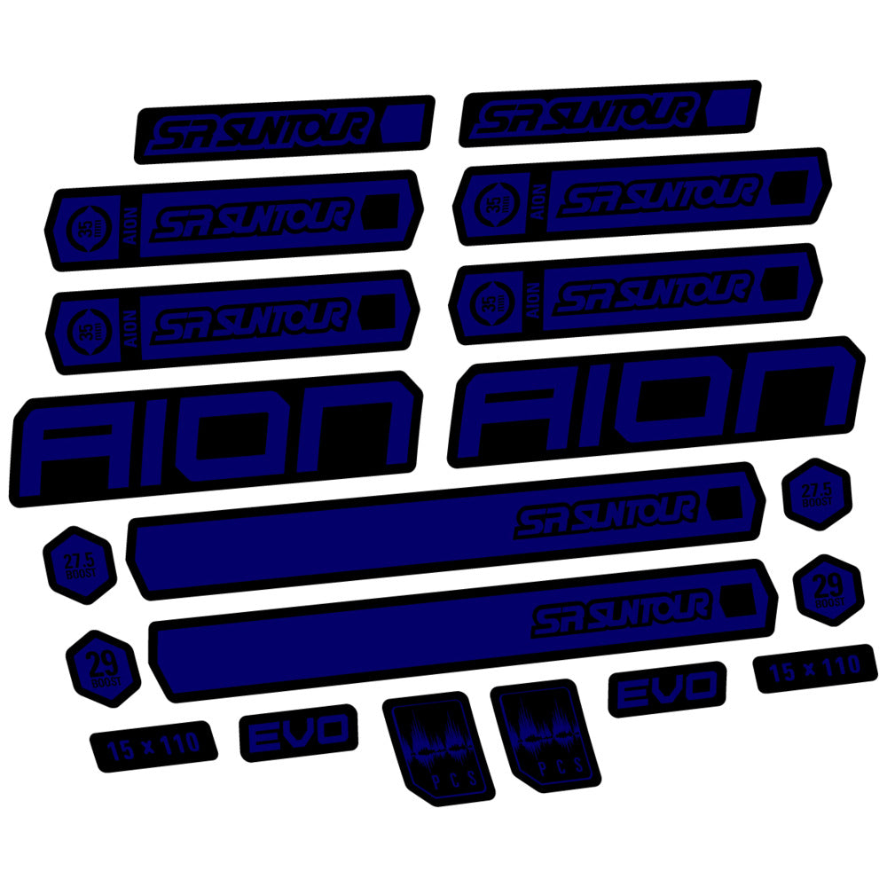 Stickers for SR Suntour Aion 35 White 2020-2024, Fork vinyl decals - Scandinavian Blue
