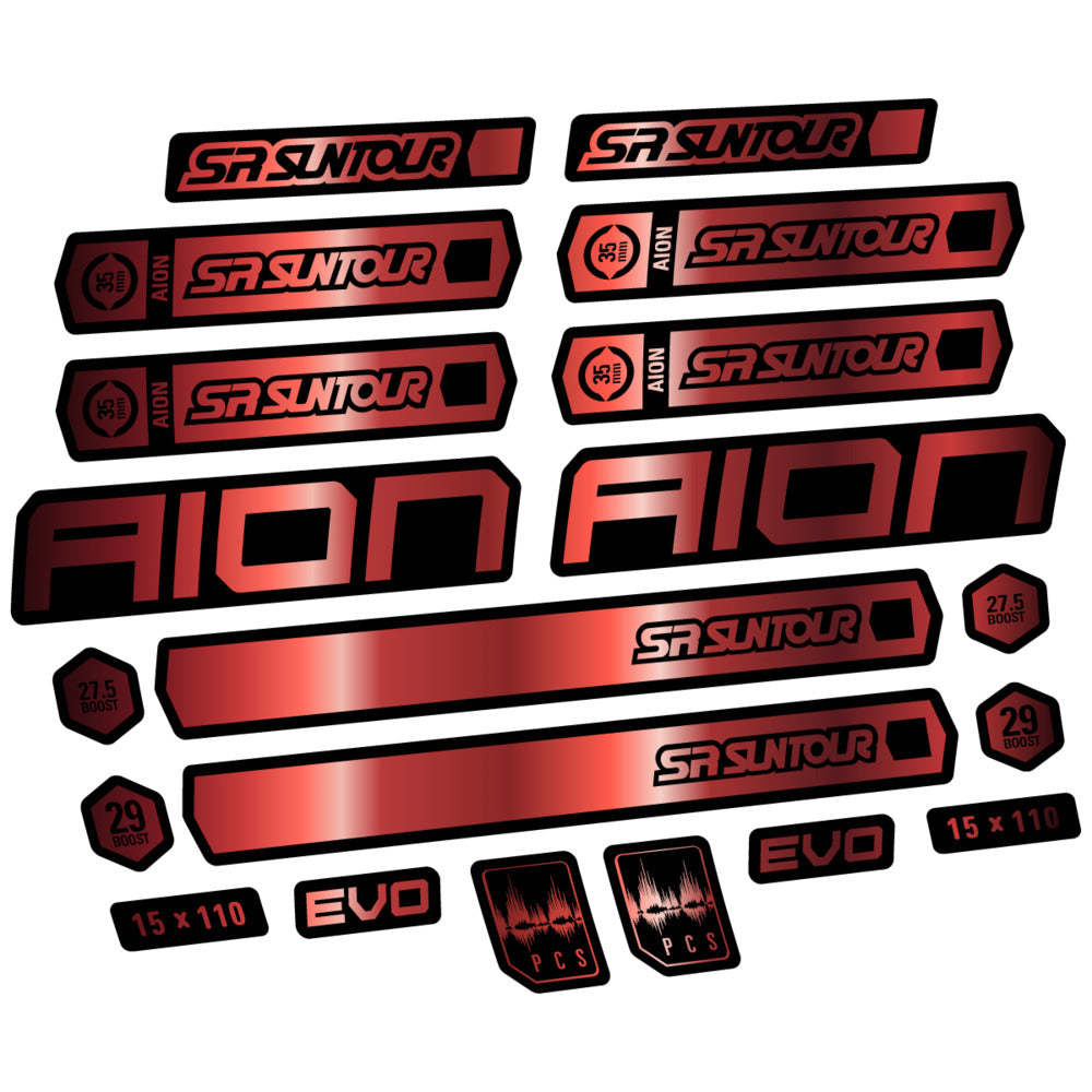 Stickers for SR Suntour Aion 35 White 2020-2024, Fork vinyl decals - Copper