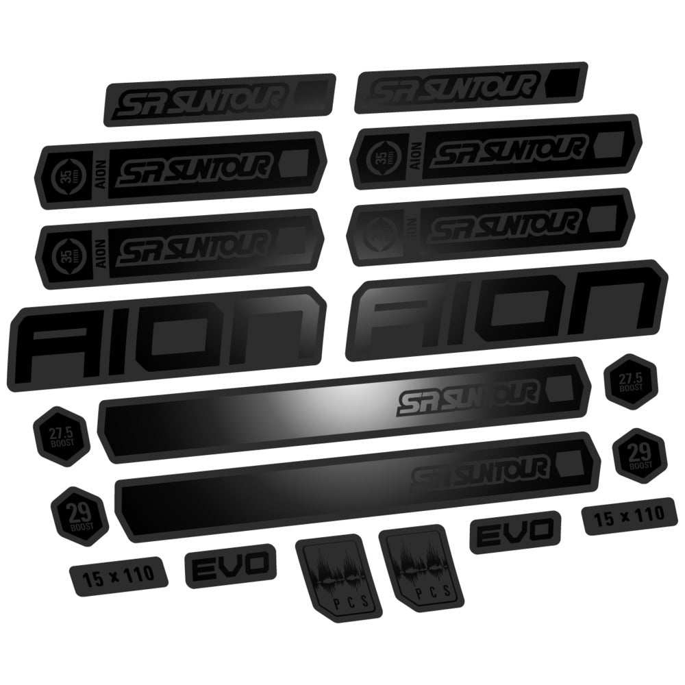 Stickers for SR Suntour Aion 35 White 2020-2024, Fork vinyl decals - Black