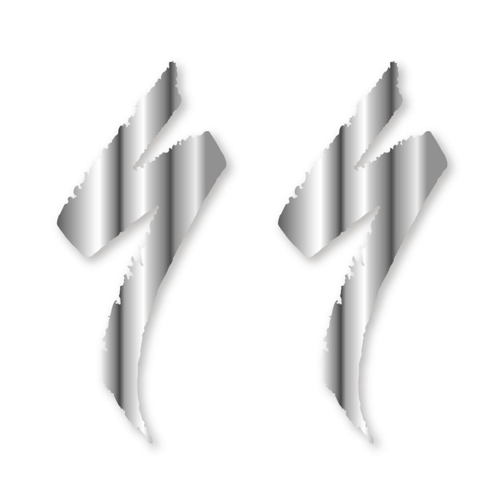 Stickers for Specialized Frame Logos vinyl decals - Chrome Silver