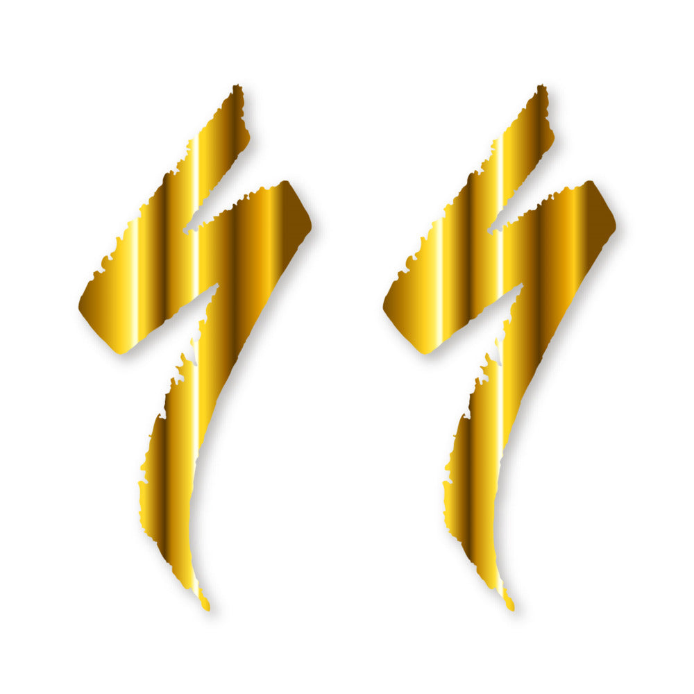 Stickers for Specialized Frame Logos vinyl decals - Chrome Gold