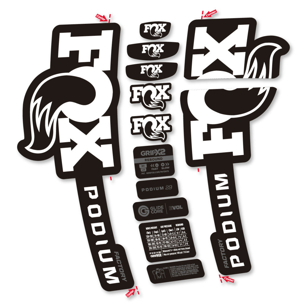 Decal for Fox Podium Factory 2025, Fork, bike sticker vinyl