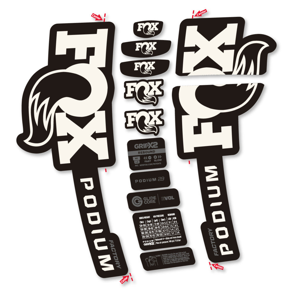 Decal for Fox Podium Factory 2025, Fork, bike sticker vinyl