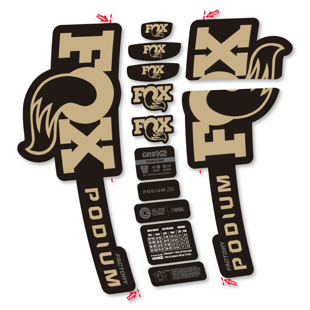 Decal for Fox Podium Factory 2025, Fork, bike sticker vinyl