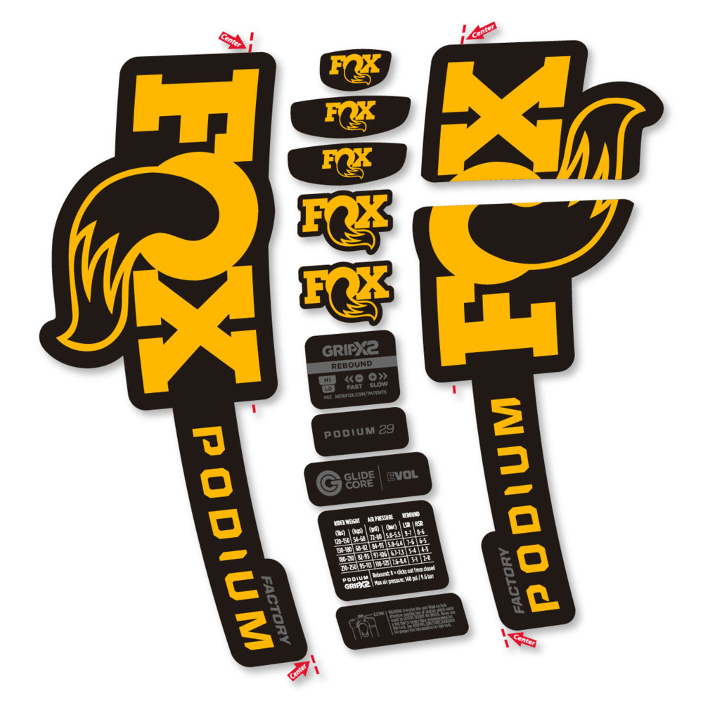 Decal for Fox Podium Factory 2025, Fork, bike sticker vinyl