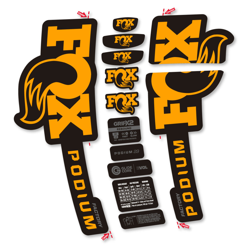 Decal for Fox Podium Factory 2025, Fork, bike sticker vinyl