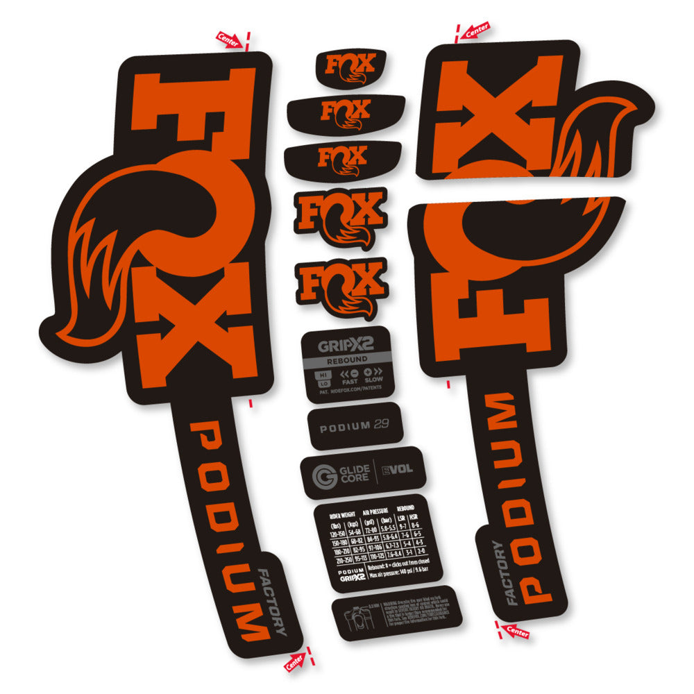 Decal for Fox Podium Factory 2025, Fork, bike sticker vinyl