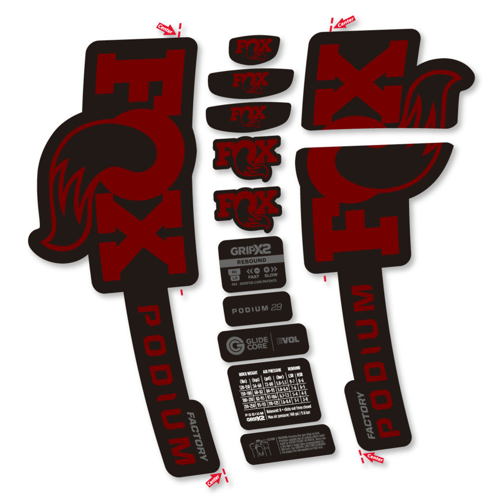 Decal for Fox Podium Factory 2025, Fork, bike sticker vinyl