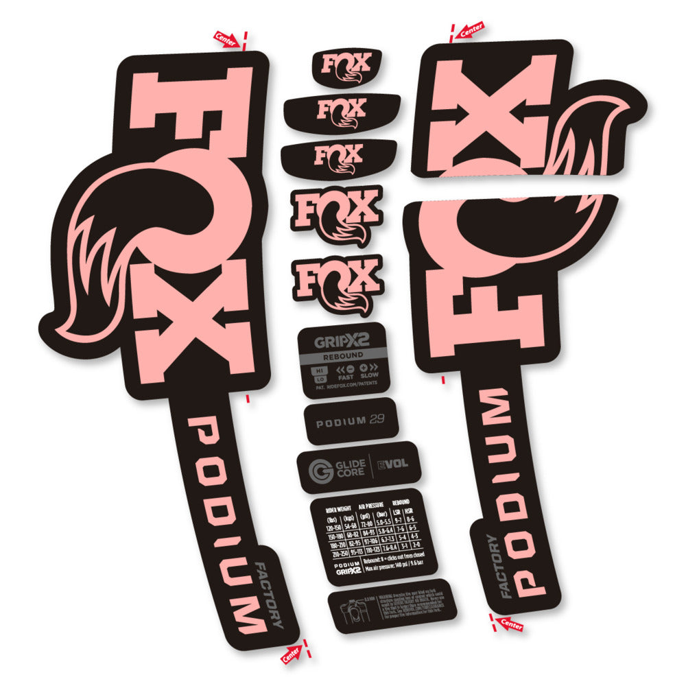Decal for Fox Podium Factory 2025, Fork, bike sticker vinyl