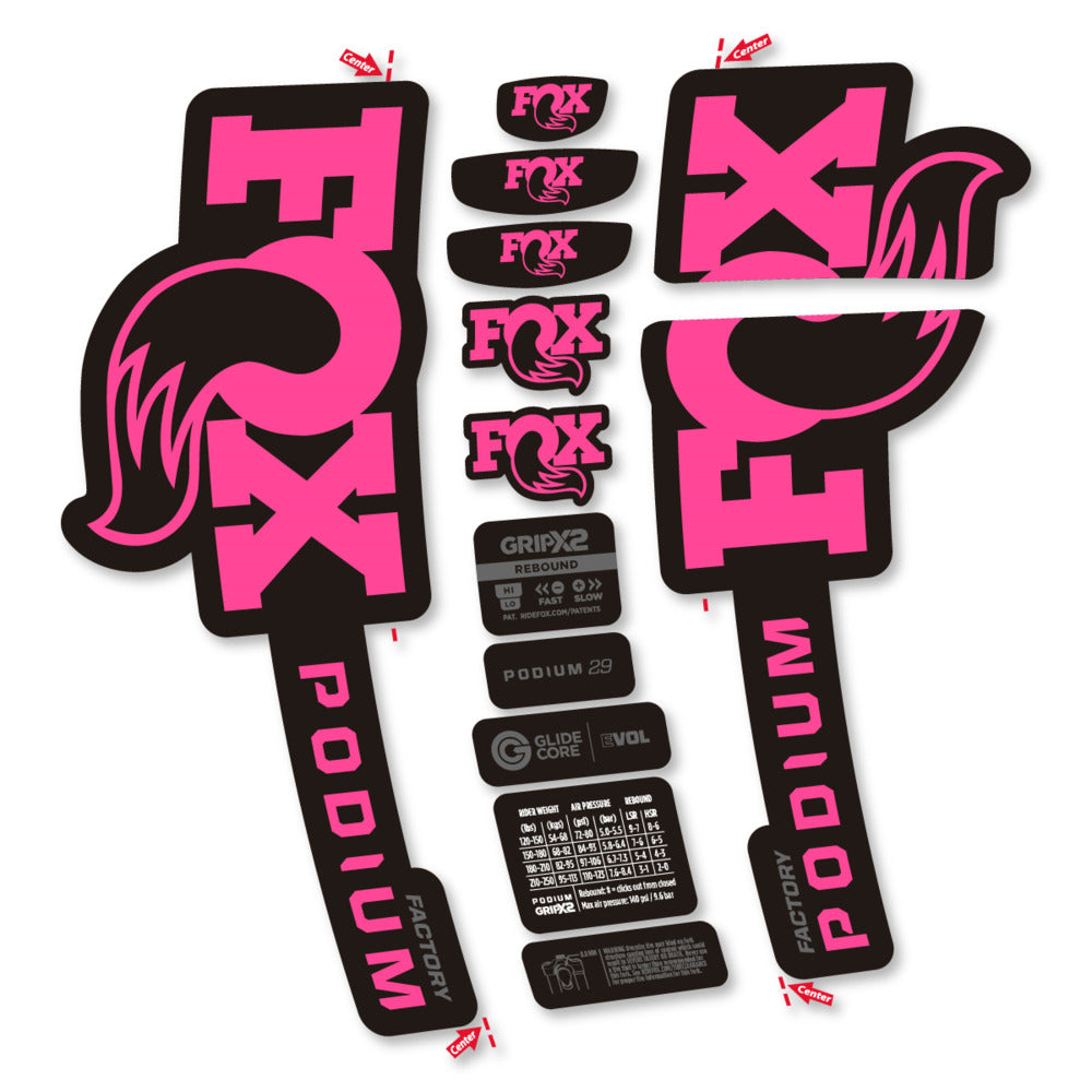 Decal for Fox Podium Factory 2025, Fork, bike sticker vinyl