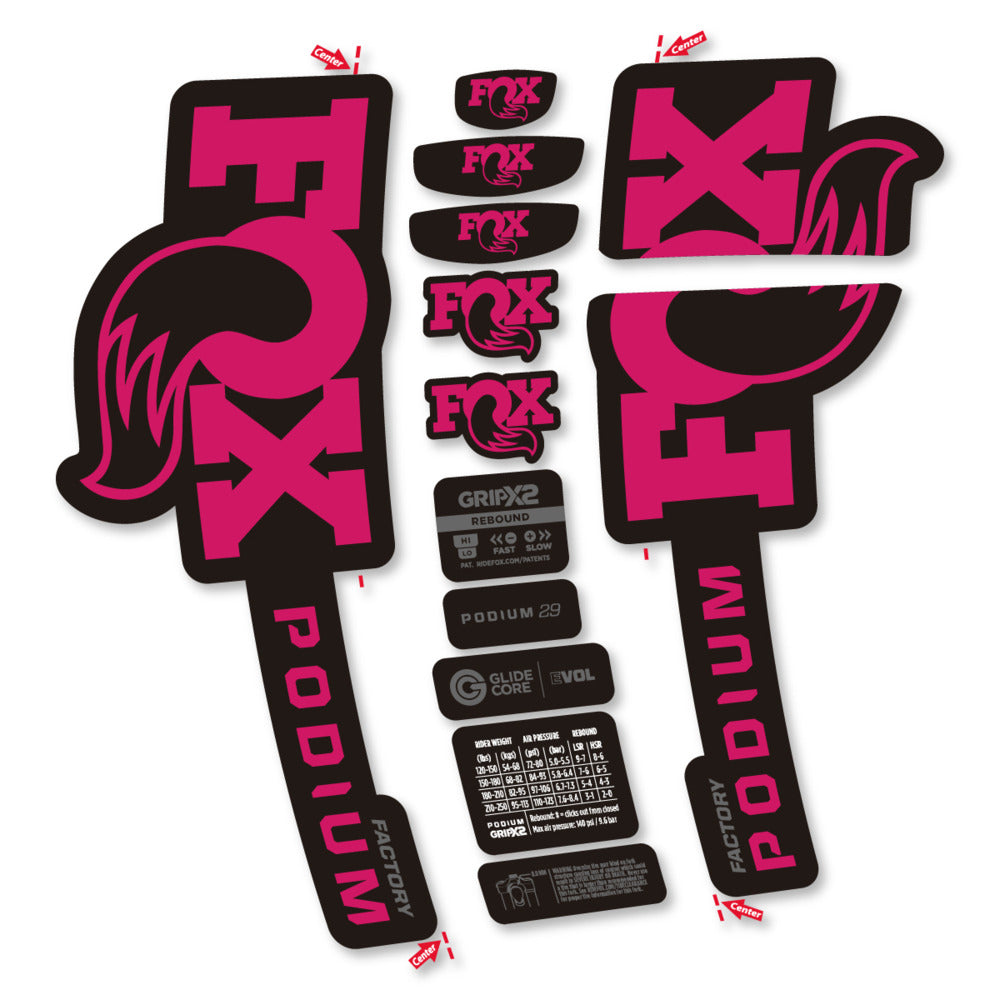 Decal for Fox Podium Factory 2025, Fork, bike sticker vinyl