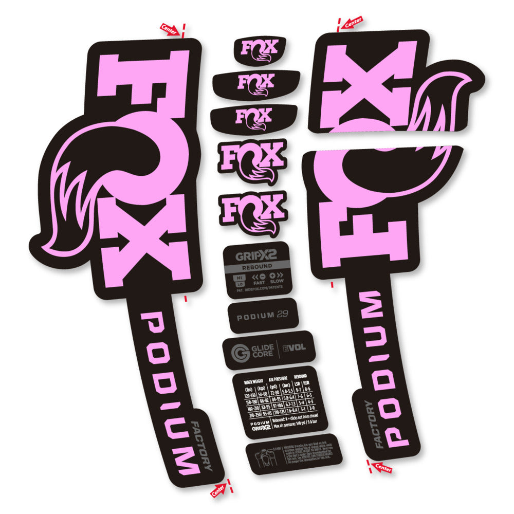 Decal for Fox Podium Factory 2025, Fork, bike sticker vinyl