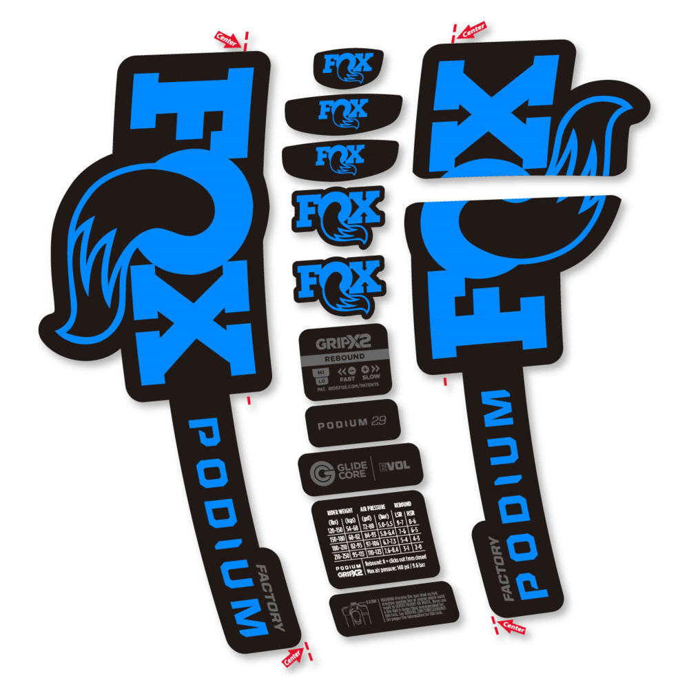 Decal for Fox Podium Factory 2025, Fork, bike sticker vinyl