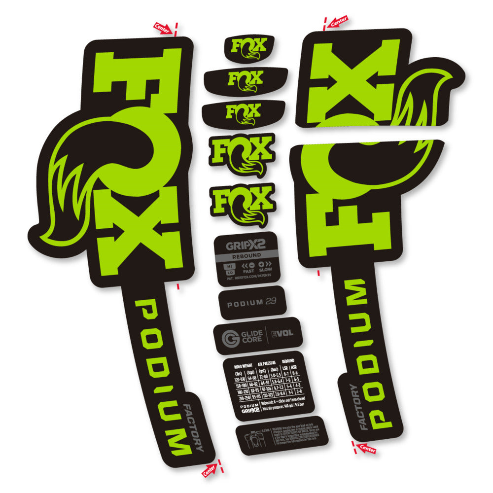 Decal for Fox Podium Factory 2025, Fork, bike sticker vinyl