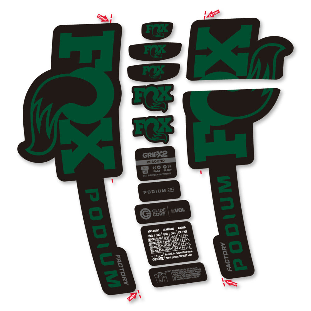Decal for Fox Podium Factory 2025, Fork, bike sticker vinyl