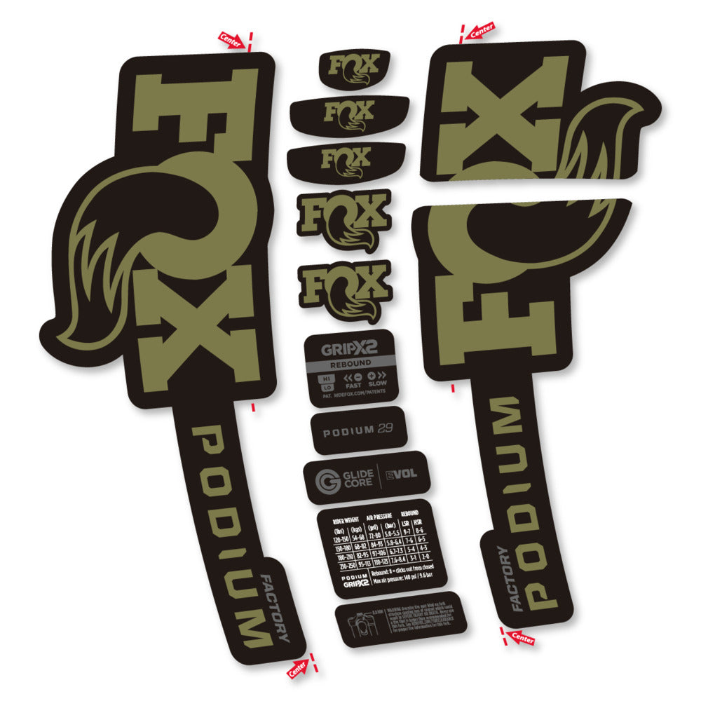 Decal for Fox Podium Factory 2025, Fork, bike sticker vinyl