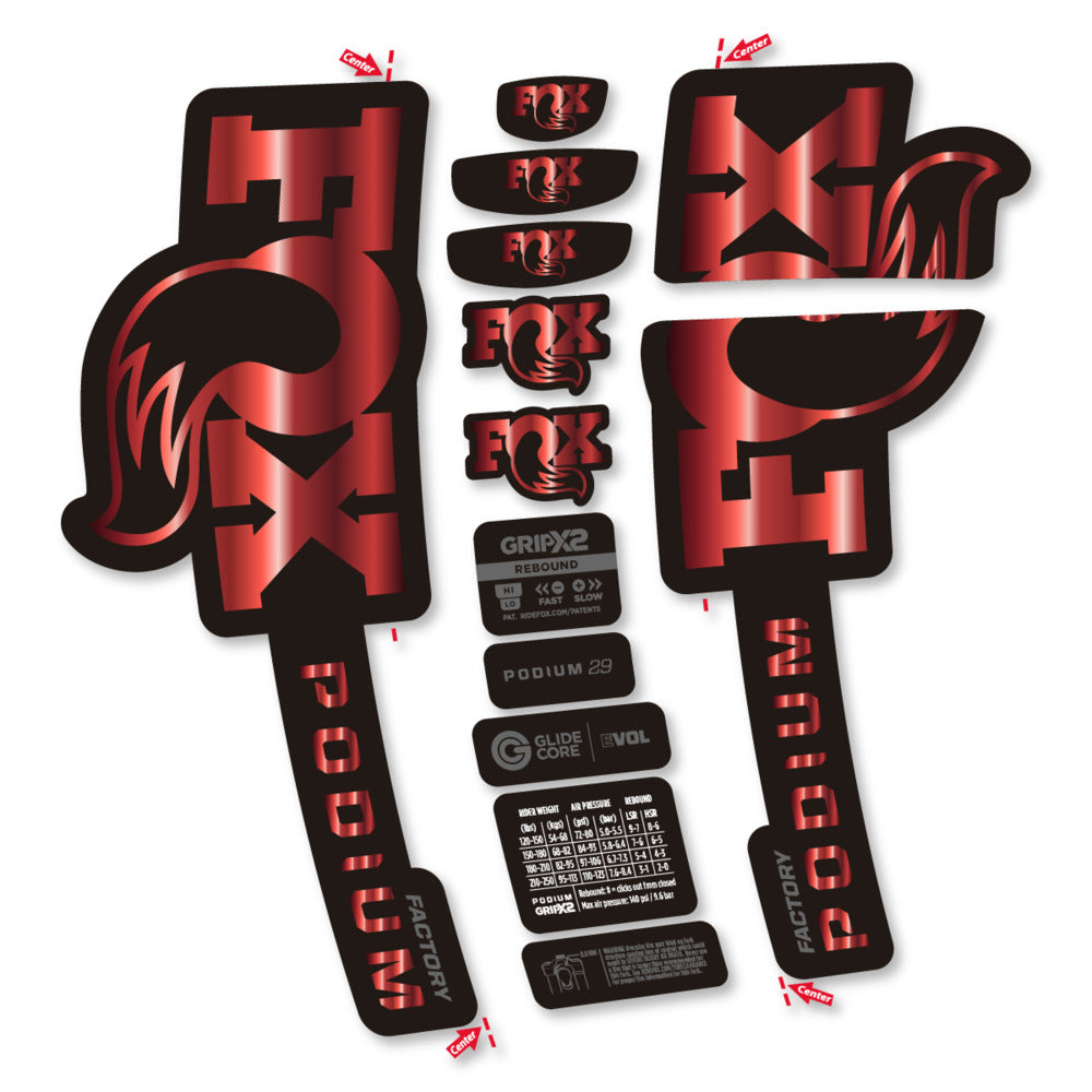 Decal for Fox Podium Factory 2025, Fork, bike sticker vinyl