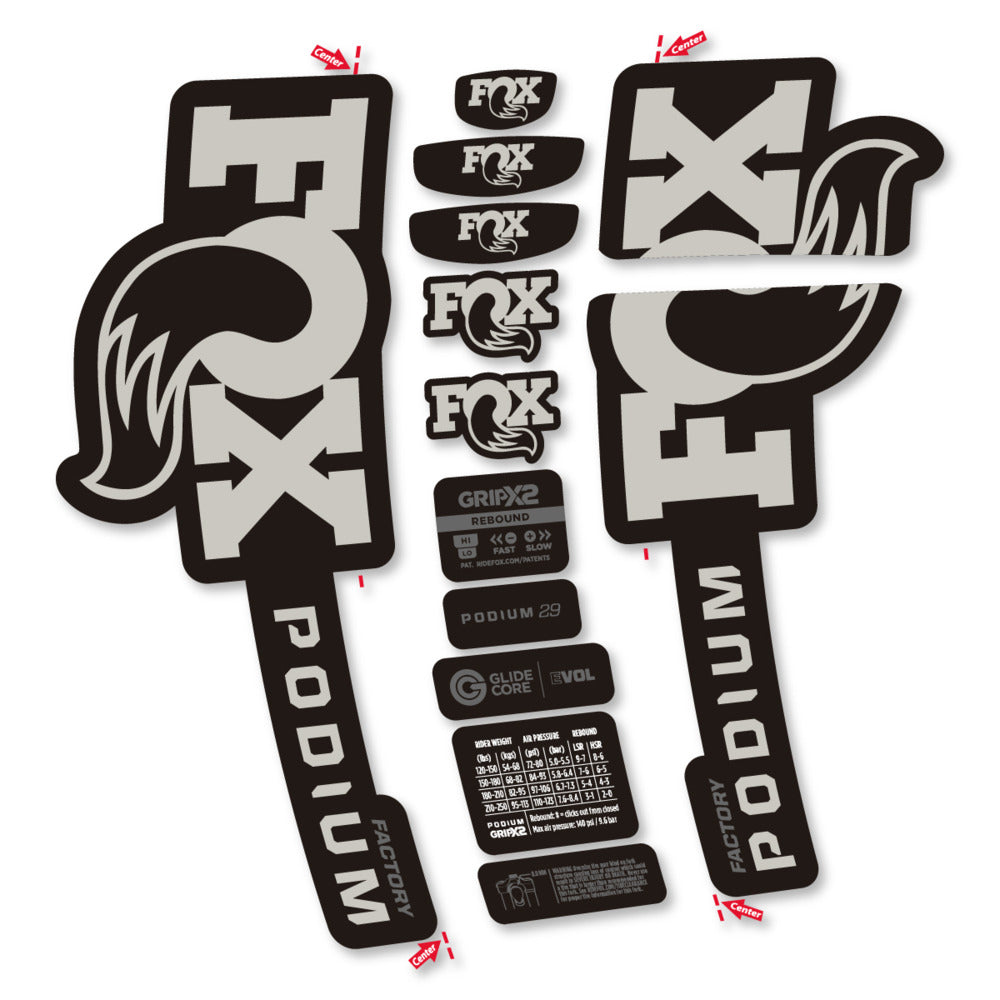 Decal for Fox Podium Factory 2025, Fork, bike sticker vinyl