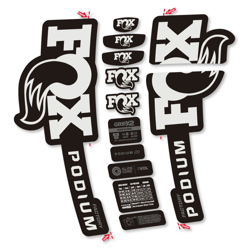 Decal for Fox Podium Factory 2025, Fork, bike sticker vinyl