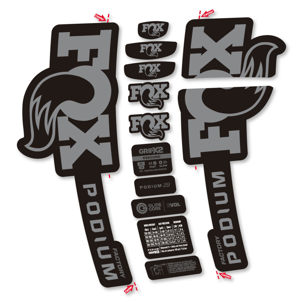 Decal for Fox Podium Factory 2025, Fork, bike sticker vinyl