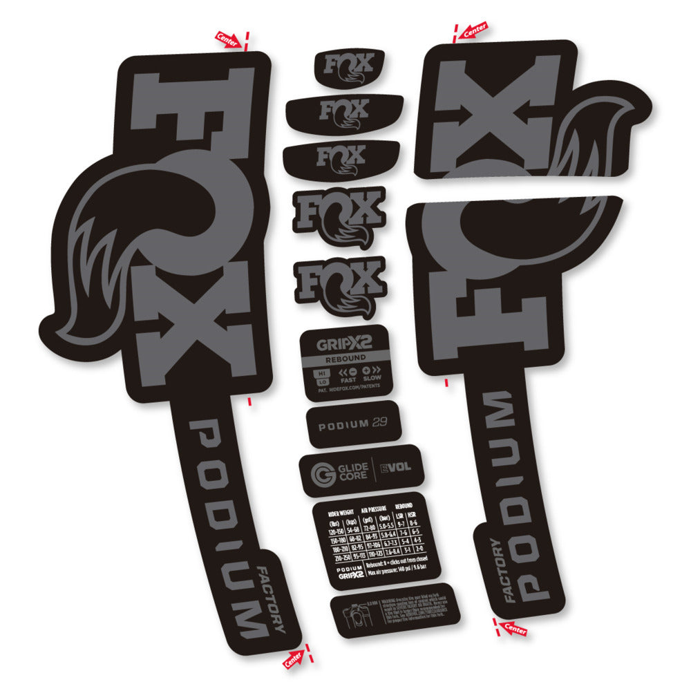 Decal for Fox Podium Factory 2025, Fork, bike sticker vinyl