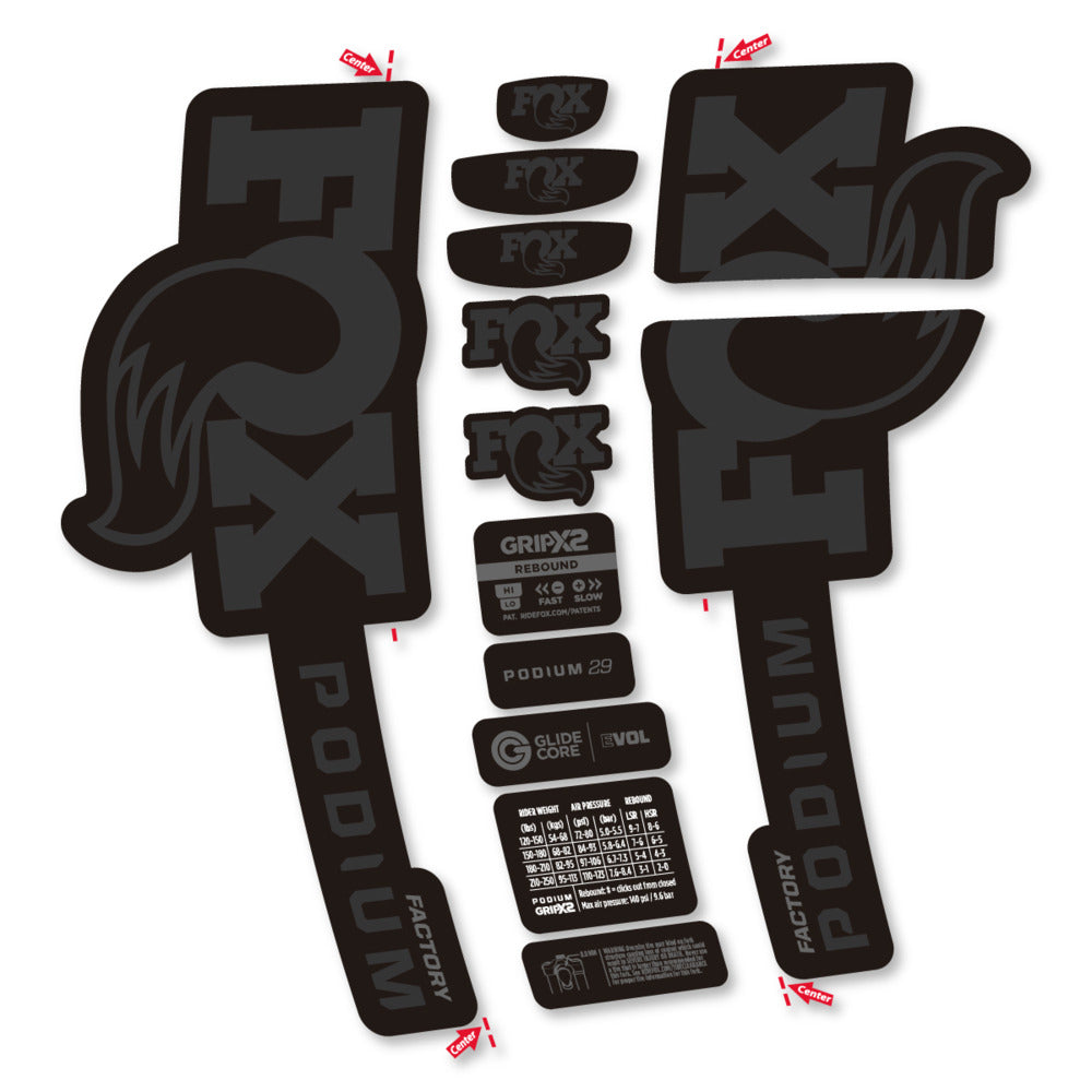 Decal for Fox Podium Factory 2025, Fork, bike sticker vinyl