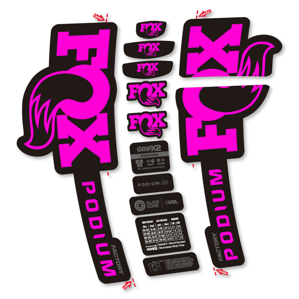 Decal for Fox Podium Factory 2025, Fork, bike sticker vinyl