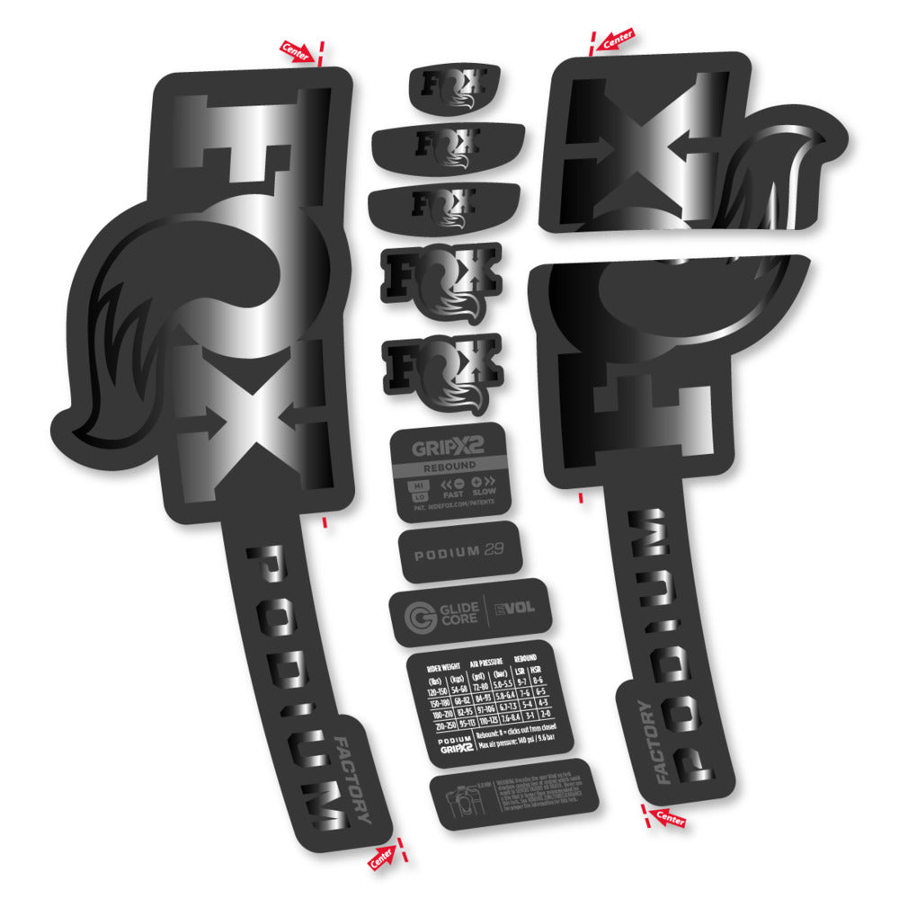 Decal for Fox Podium Factory 2025, Fork, bike sticker vinyl