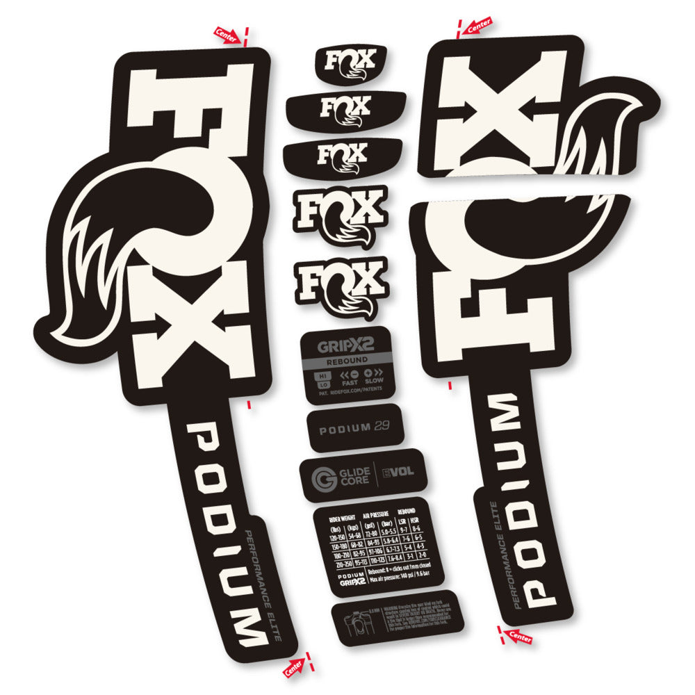 Decal for Fox Podium Performance Elite 2025, Fork, bike sticker vinyl