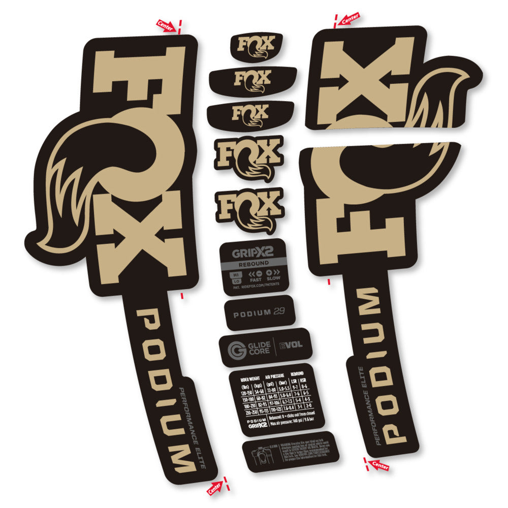 Decal for Fox Podium Performance Elite 2025, Fork, bike sticker vinyl