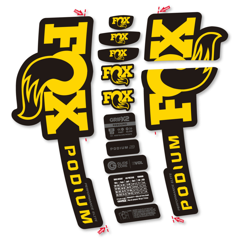Decal for Fox Podium Performance Elite 2025, Fork, bike sticker vinyl