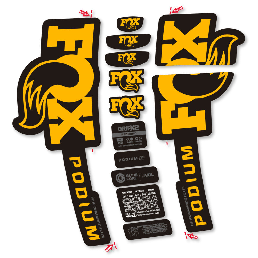 Decal for Fox Podium Performance Elite 2025, Fork, bike sticker vinyl